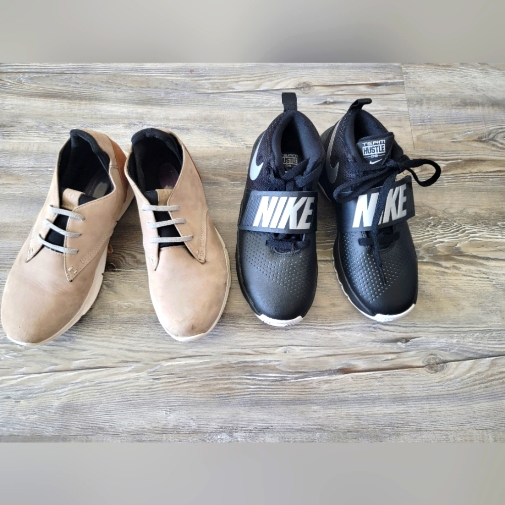 2 Pairs Boys Shoes Size 4Y